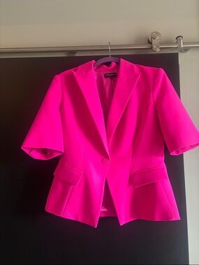 Generation Love Hot Pink Short-Sleeve Tailored Blazer